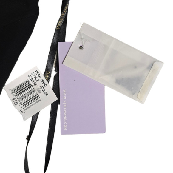 Nwt vintage y2k Vera Wang black silk midi dress size 10 medium beaded - Picture 8 of 11